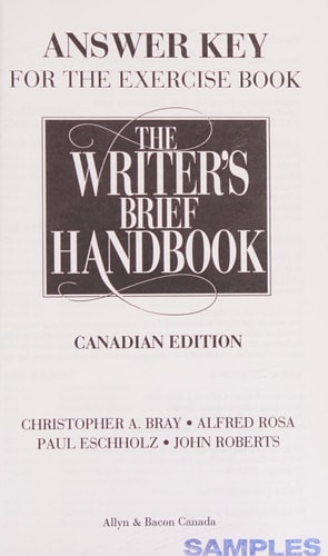 The writer's brief handbook, Canadian edition
