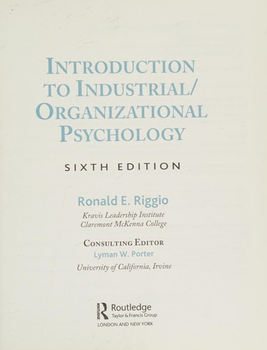 Introduction to Industrial and Organizational Psychology, 6th Edition