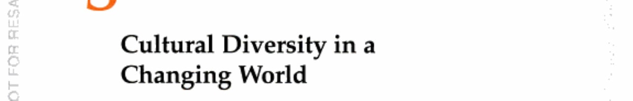Sociology: Cultural Diversity in a Changing World