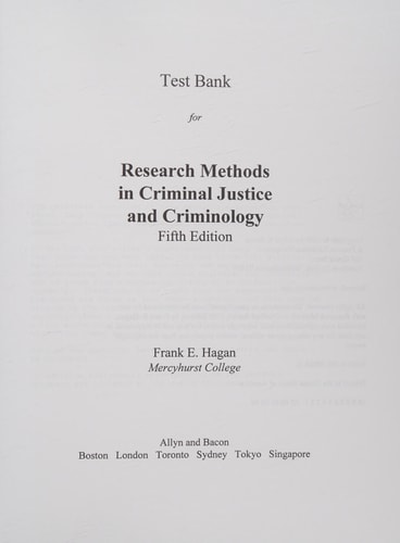 Research Methods in Criminal Justice and Criminology