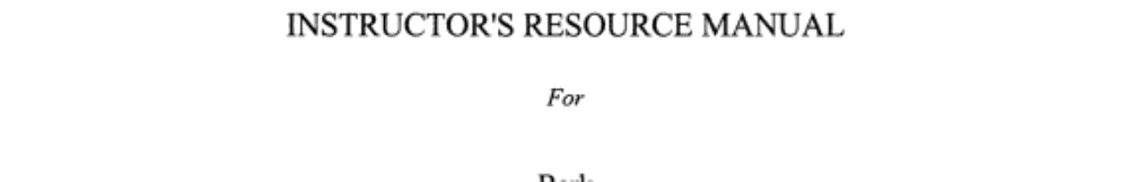 Instructor's Resource Manual: Child Development