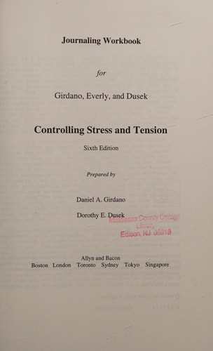 Controlling Stress and Tension: Journaling Workbook