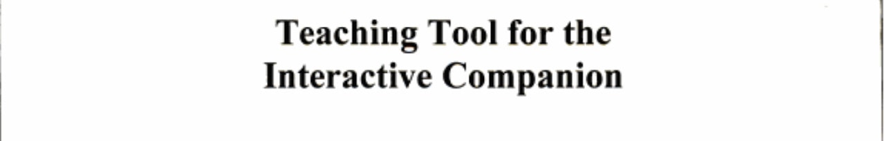Teaching Tool for Interactive Companion Website for Lifespan