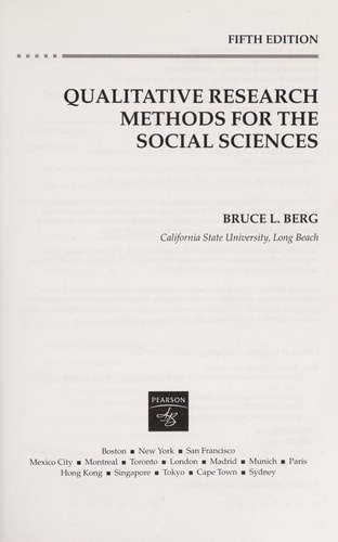 Qualitative Research Methods for the Social Sciences