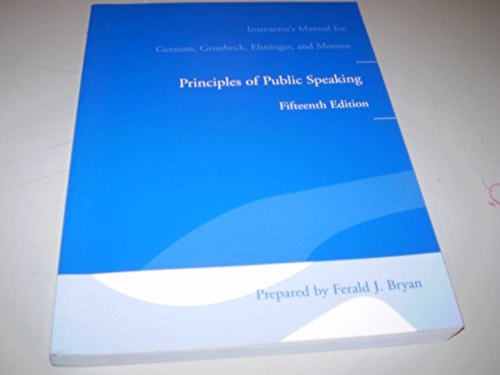 Instructor's Manual: Principles of Public Speaking