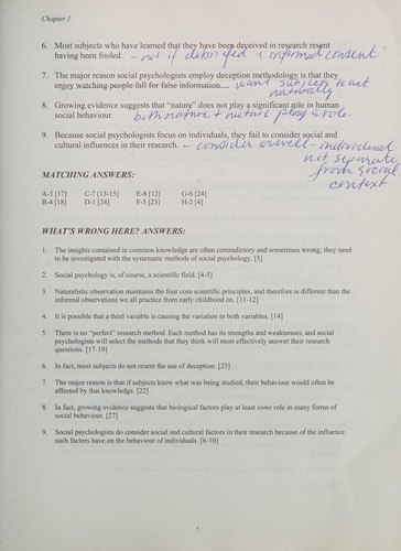 Exploring Social Psychology, Fourth Canadian Edition. Study Guide