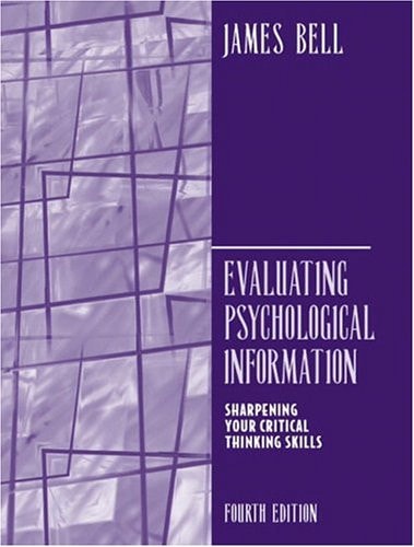 Evaluating Psychological Information: Sharpening Your Critical Thinking Skills