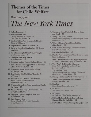 Themes of the Times for Child Welfare: A Collection of Articles from The New York Times for Use With Your Allyn and Bacon Text