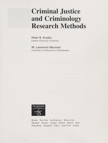Criminal Justice and Criminology Research Methods