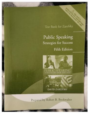 Public Speaking: Strategies for Success Test Bank