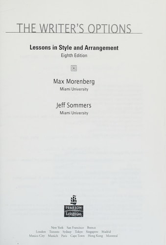 The Writer's Options: Lessons in Style and Arrangement