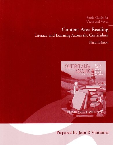 Content Area Reading: Study Guide: Literacy and Learning Across the Curriculum