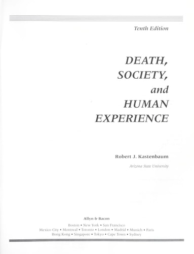 Death, Society, and Human Experience