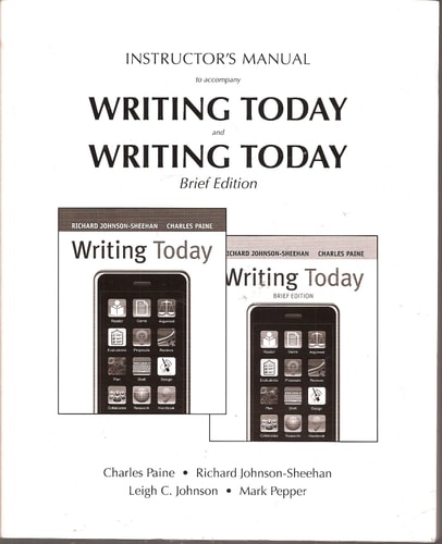 Instructor's Manual for Writing Today and Writing Today, Brief Edition