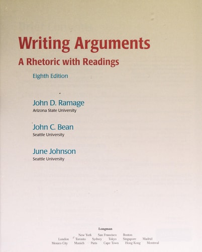 Writing Arguments: A Rhetoric with Readings