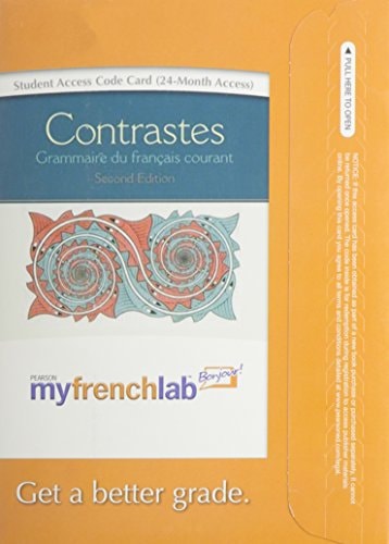 Contrastes: Grammaire Du Francais Courant - MyFrenchLab Student Access Code Card
