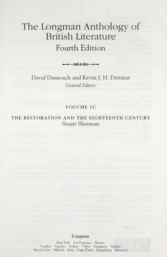 Longman Anthology of British Literature, The, Volume 2 (4th Edition)