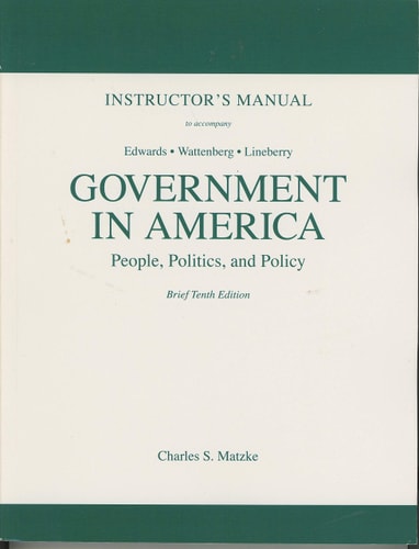 Instructor's Manual for Government in America