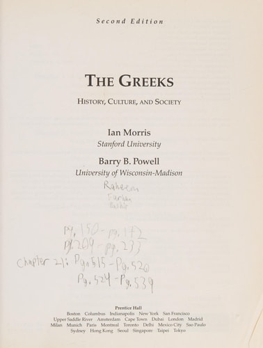 The Greeks: History, Culture, and Society