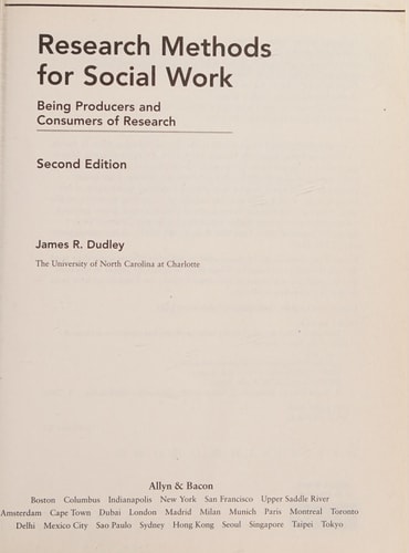 Research Methods for Social Work: Being Producers and Consumers of Research