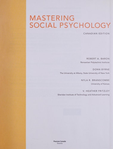 Mastering Social Psychology: First Canadian Edition