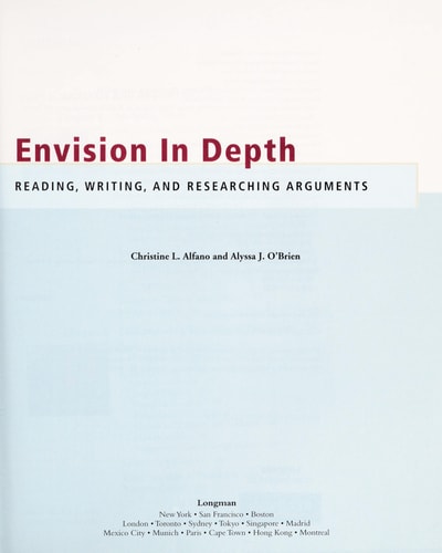 Envision in Depth: Reading, Writing and Researching Arguments, MLA Update