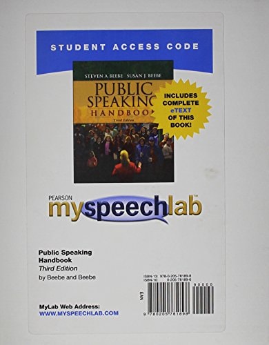 Public Speaking Handbook Myspeechlab With Pearson Etext Standalone Access Card