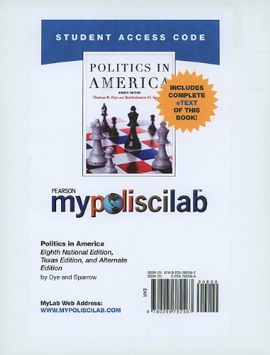 MyPoliSciLab with Pearson eText: Politics in America