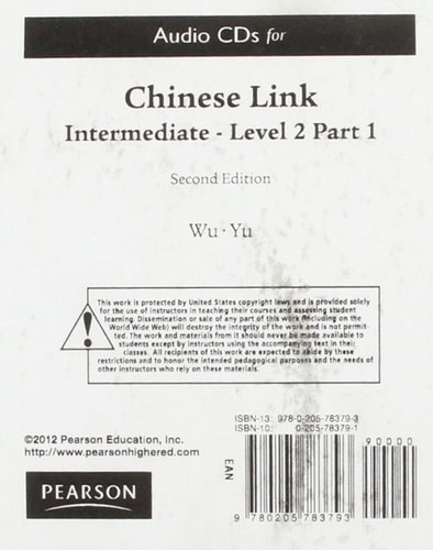 Chinese Link: Intermediate Chinese, Level 2/Part 1