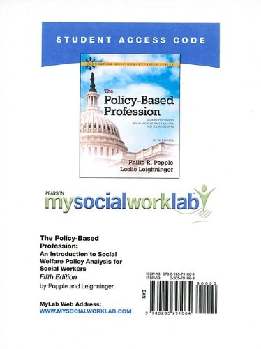 MySocialWorkLab without Pearson eText -- Standalone Access Card -- for The Policy-Based Profession (5th Edition) (Mysocialworklab (Access Codes))