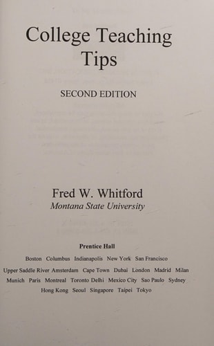 College Teaching Tips (2nd Edition)