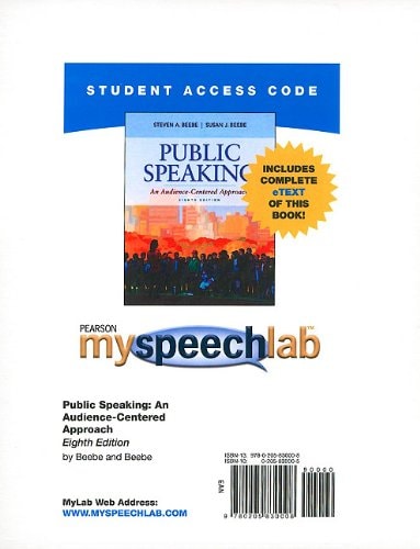 Public Speaking: Myspeechlab With Pearson Etext Student Access Code Card