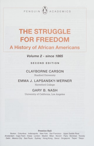The Struggle for Freedom: A History of African Americans, Concise Edition, Combined Volume (Penguin Academic Series) (2nd Edition)
