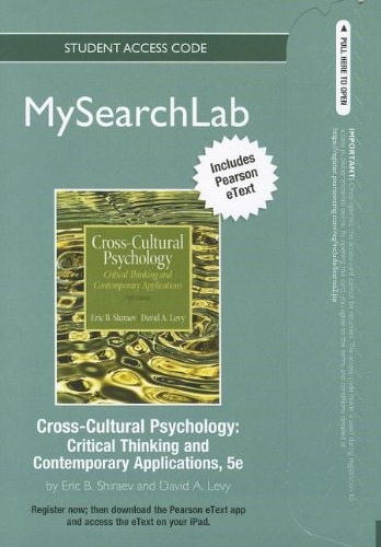 MySearchLab with Pearson eText: Standalone Access Card for Cross-Cultural Psychology: Critical Thinking and Contemporary Applications