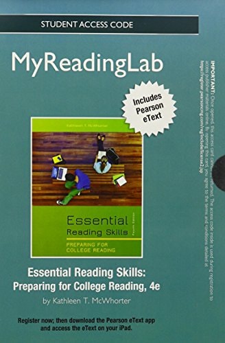 NEW MyReadingLab with Pearson eText -- Standalone Access Card -- for Essential Reading Skills (4th Edition)