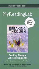 NEW MyReadingLab with Pearson eText: Standalone Access Card for Breaking Through