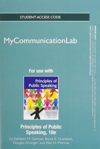 Principles of Public Speaking: New Mycommunicationlab Standalone Access Card