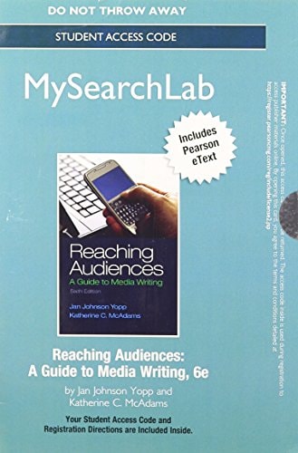 Reaching Audiences New Mysearch Lab Access Card: With Pearson eText