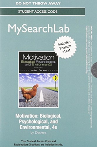 Motivation: Biological, Psychological, and Environmental
