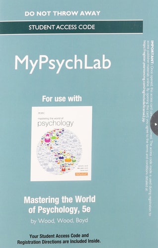 NEW MyLab Psychology without Pearson eText -- Standalone Access Card - for Mastering the World of Psychology (5th Edition)