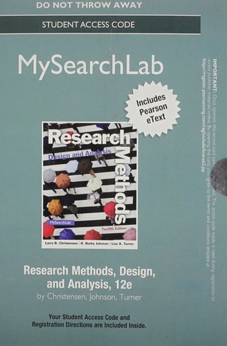Research Methods, Design, and Analysis