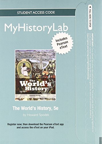 NEW MyLab History with Pearson eText -- Standalone Access Card -- for The World's History, Combined Volume (5th Edition)