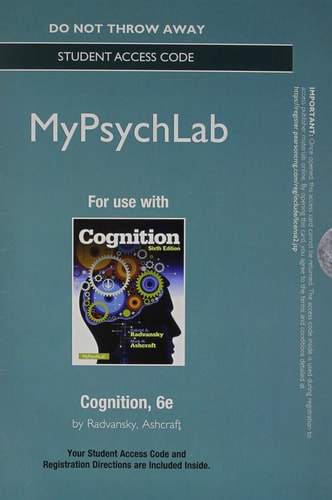 NEW MyPsychLab without Pearson eText -- Access Card -- for Cognition