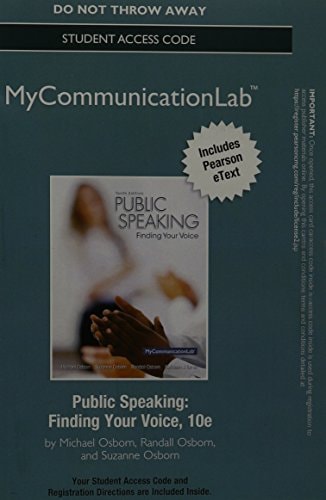 NEW MyLab Communication with Pearson eText --Standalone Access Card-- for Public Speaking (10th Edition)