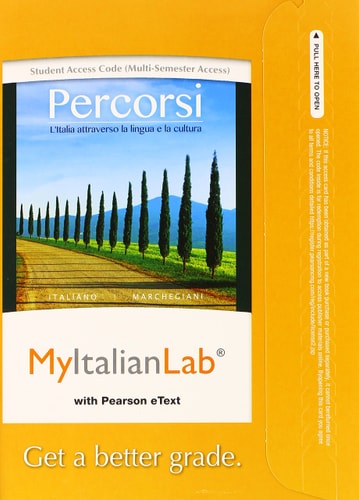 MyLab Italian with Pearson eText: Access Card for Percorsi: L'Italia attraverso la lingua e la cultura