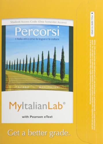 MyLab Italian with Pearson eText -- Access Code -- for Percorsi: L'Italia attraverso la lingua e la cultura (one-semester) (3rd Edition)