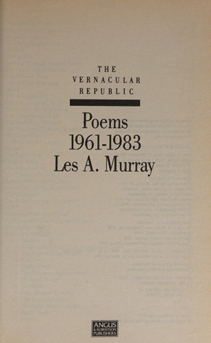 The Vernacular Republic: Poems, 1961-1983