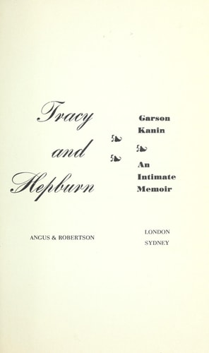 Tracy and Hepburn: An Intimate Memoir