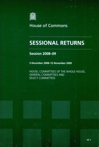 Sessional Returns Session 2008-09, 3 December 2008 - 12 November 2009