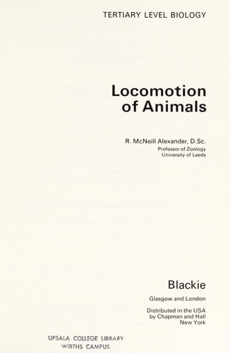 Locomotion of Animals (Tertiary Level Biology)